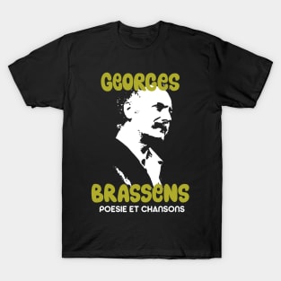 Georges Brassens Tribute Design - Poesie et Chansons T-Shirt